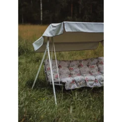 Pihakeinu Varax Riviera, 3:n istuttava, valkoinen teräsrunko, 51B-pehmuste, sisältää katoksen