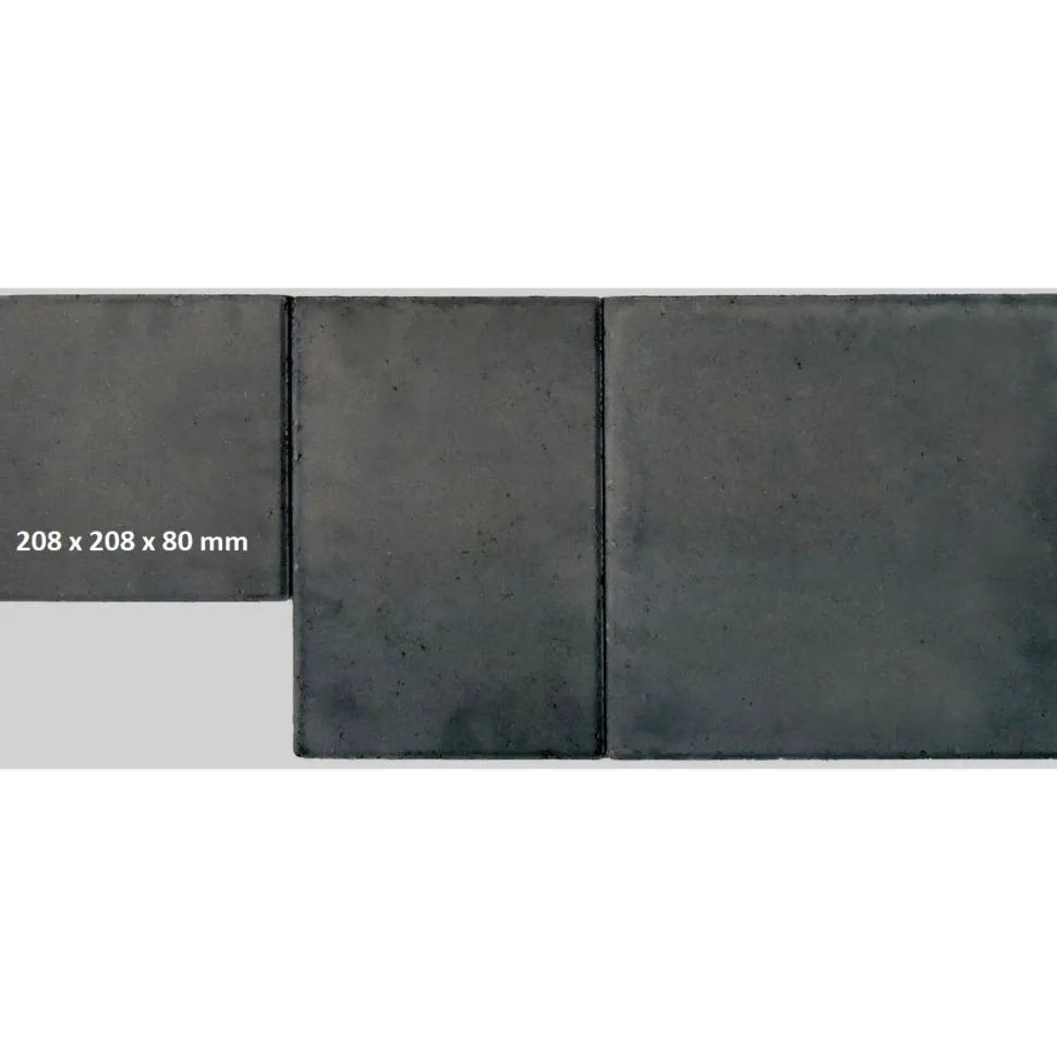 Pihakivi Lakka Roomalainen kivi 80 208x208x80 mm musta