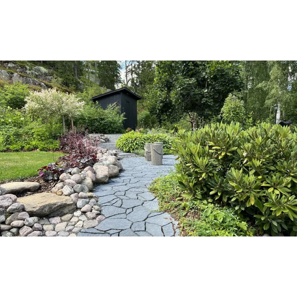 Pihakivi Rudus Luotokivi 336x246x80 mm profiloitu hiili