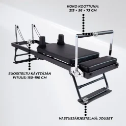 Pilates Reformer Nordcore Taitettava, sis. pilateslaatikko