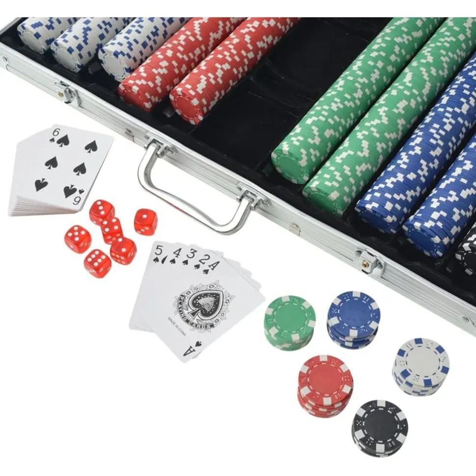 Pokerisarja 1000 pelimerkkiä alumiini