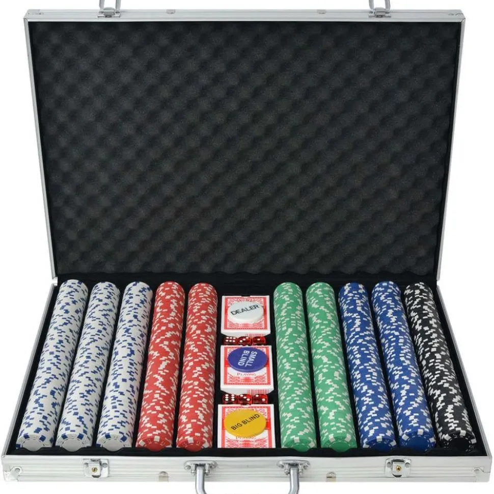 Pokerisarja 1000 pelimerkkiä alumiini