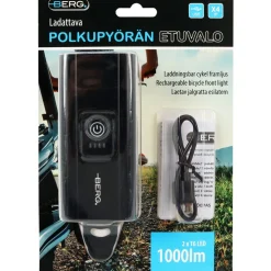 Polkupyörän led-etuvalo Berg, 1000lm, ladattava