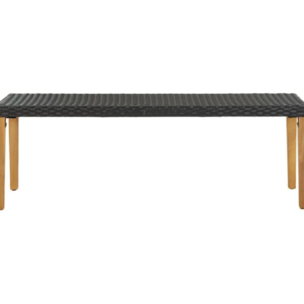 Polyrottinkinen musta puutarhapenkki 80 cm