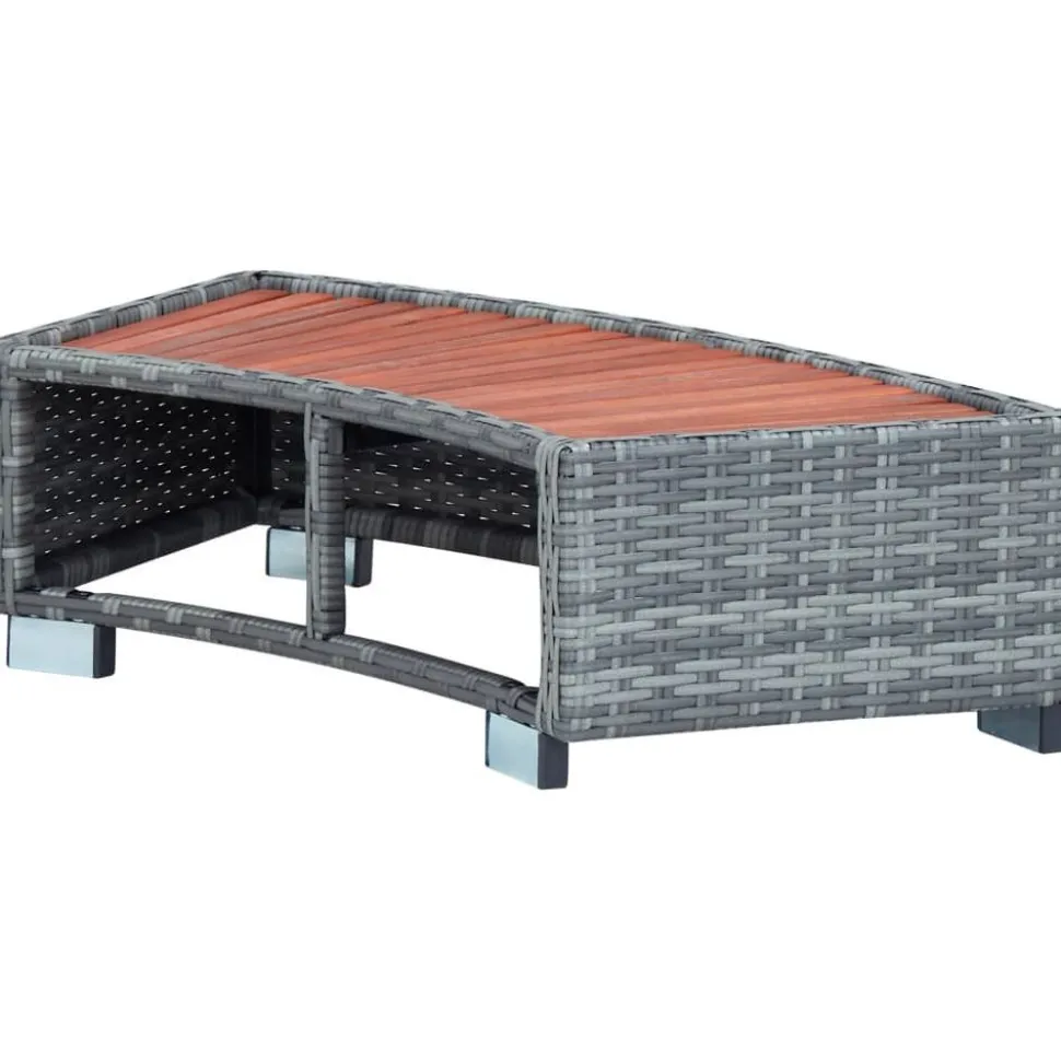 Porealtaan porras harmaa polyrottinki 92x45x25 cm