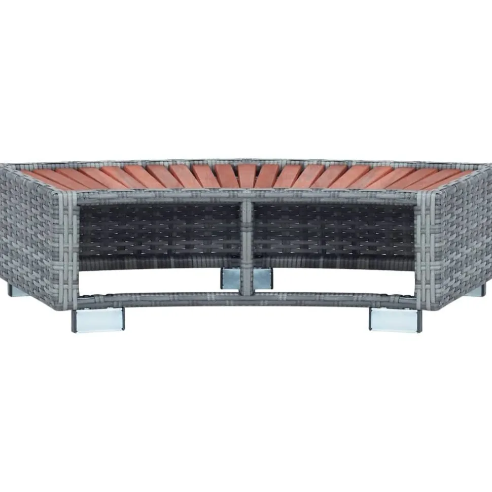Porealtaan porras harmaa polyrottinki 92x45x25 cm