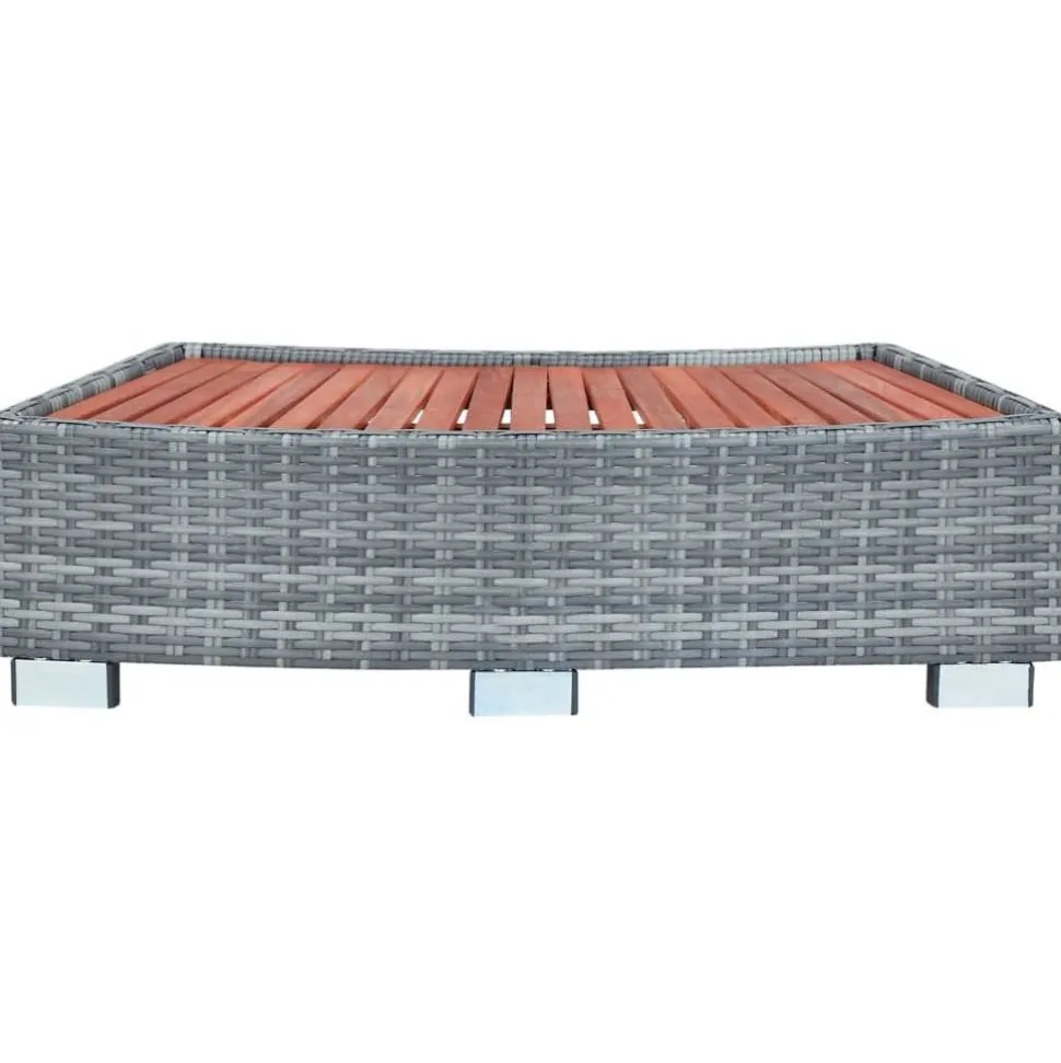Porealtaan porras harmaa polyrottinki 92x45x25 cm