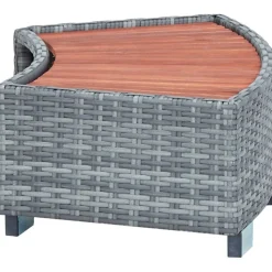 Porealtaan porras harmaa polyrottinki 92x45x25 cm