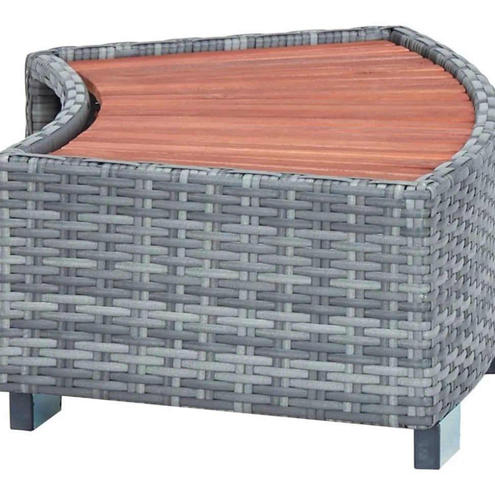 Porealtaan porras harmaa polyrottinki 92x45x25 cm