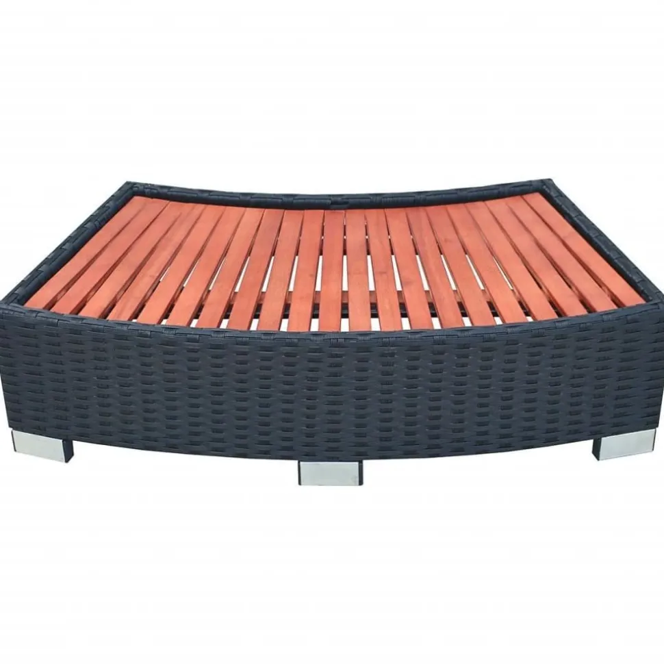 Porealtaan porras polyrottinki 92x45x25 cm musta
