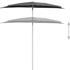 Puoliaurinkovarjo tangolla 180x90 cm antrasiitti