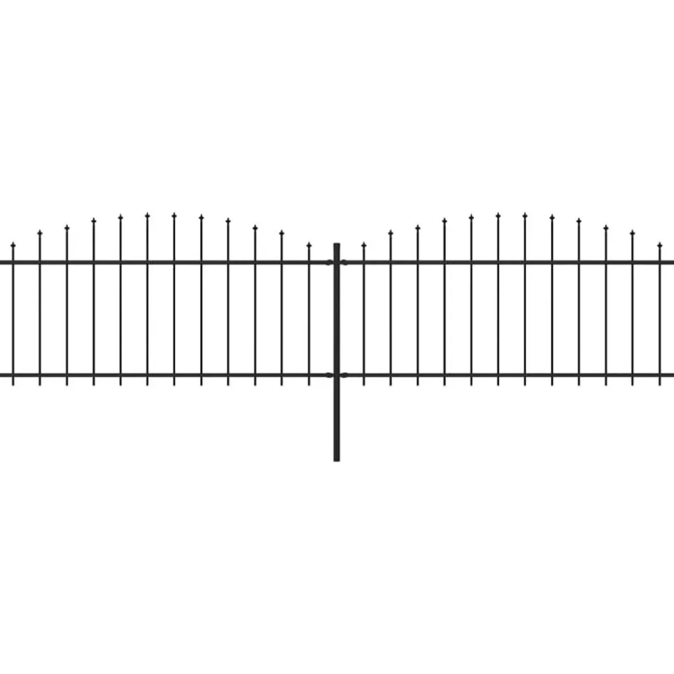 Puutarha-aita keihäskärjillä teräs (0.5-0.75)x3.4m musta