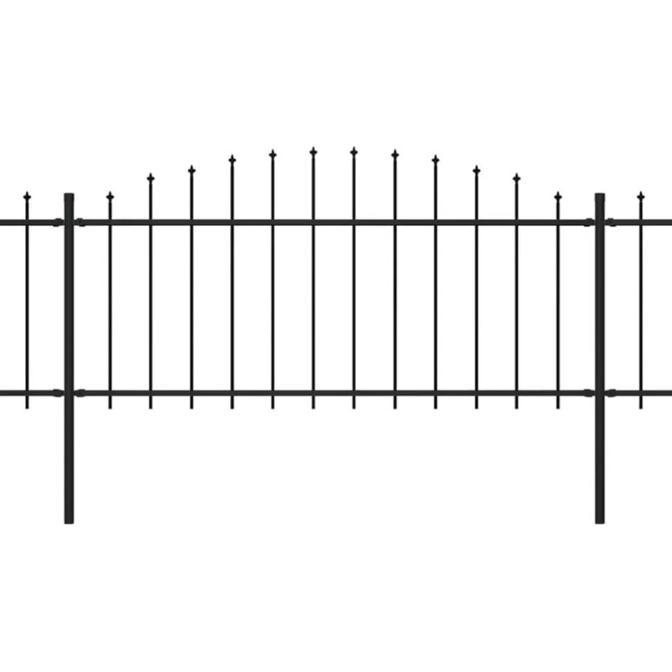 Puutarha-aita keihäskärjillä teräs (0.5-0.75)x3.4m musta