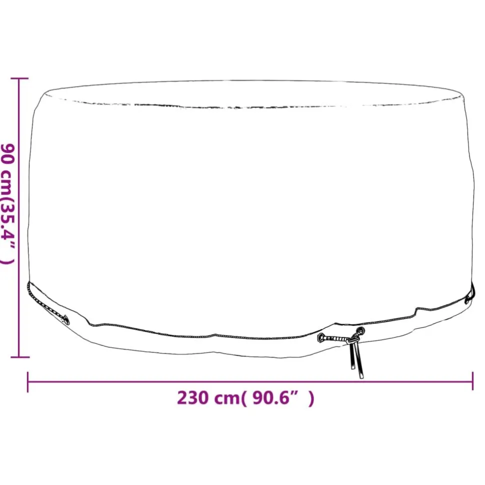 Puutarhakalusteiden suoja 10 purjerengasta Ø230x90 cm pyöreä