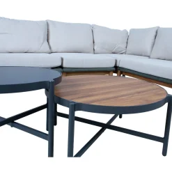 Puutarhakalustesetti Home4You TUXEDO kulmasohva ja 2 pöytää, vihreä