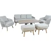 Puutarhakalustesetti Home4You MALISE 6-osainen, beige