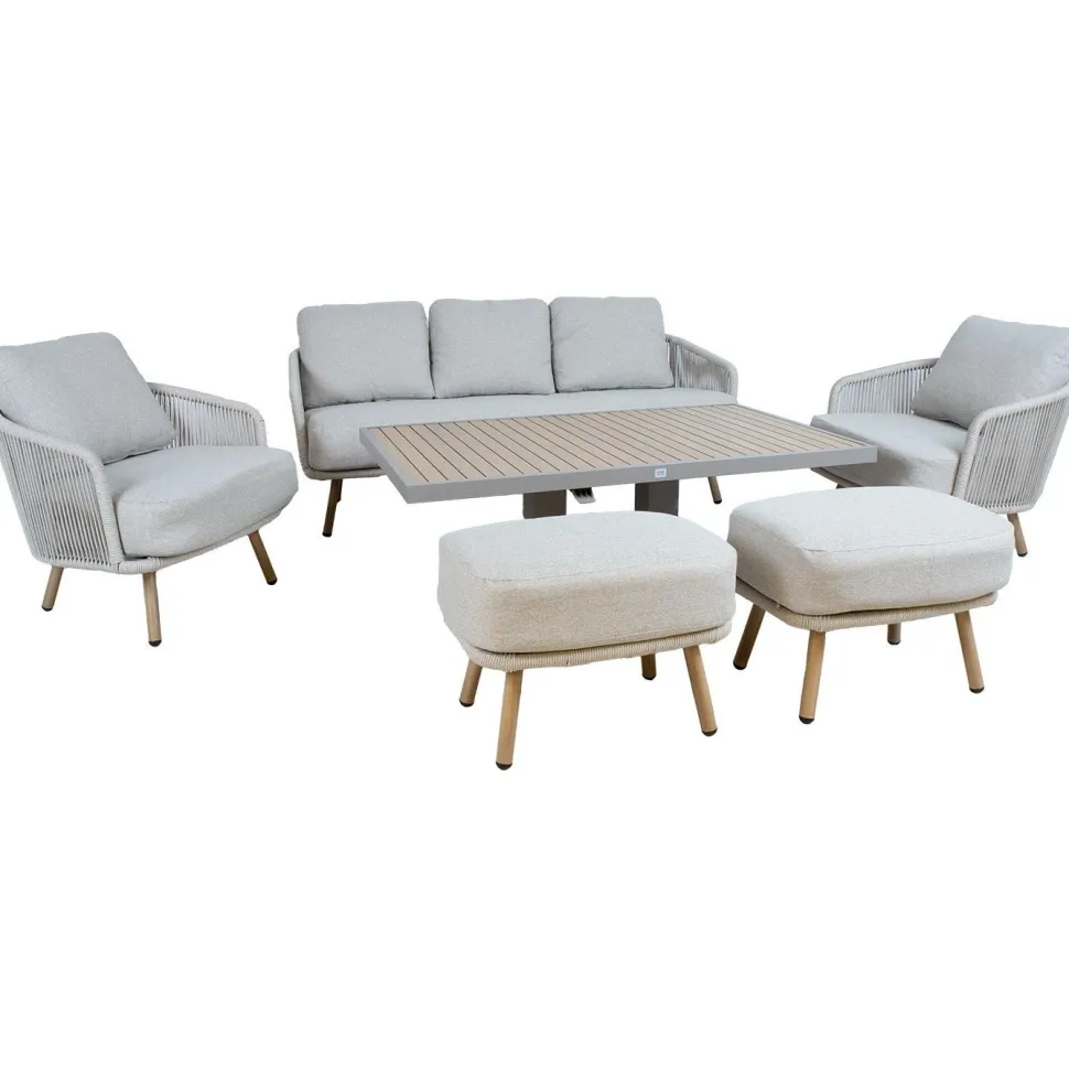 Puutarhakalustesetti Home4You MALISE 6-osainen, beige