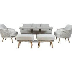 Puutarhakalustesetti Home4You MALISE 6-osainen, beige