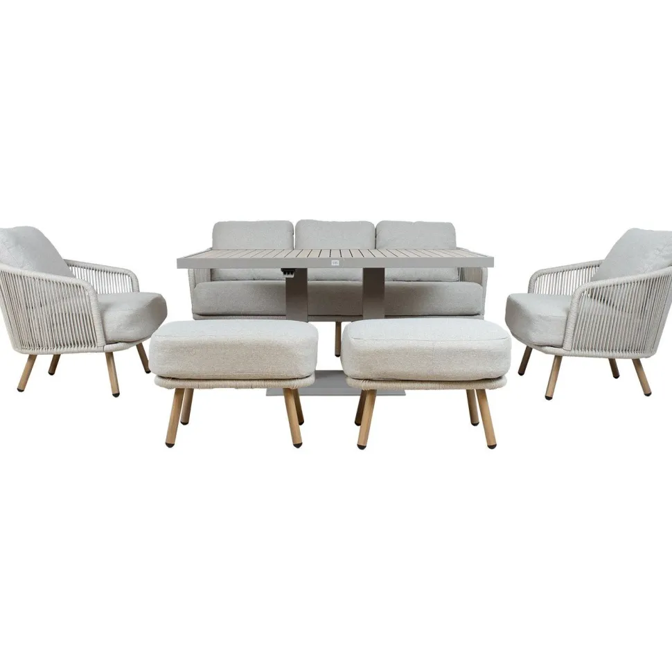 Puutarhakalustesetti Home4You MALISE 6-osainen, beige
