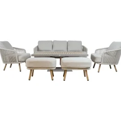 Puutarhakalustesetti Home4You MALISE 6-osainen, beige
