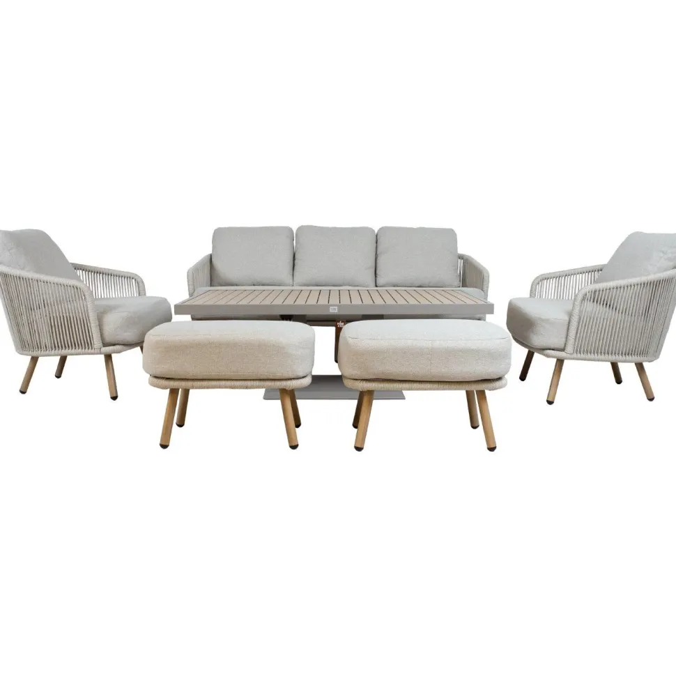 Puutarhakalustesetti Home4You MALISE 6-osainen, beige