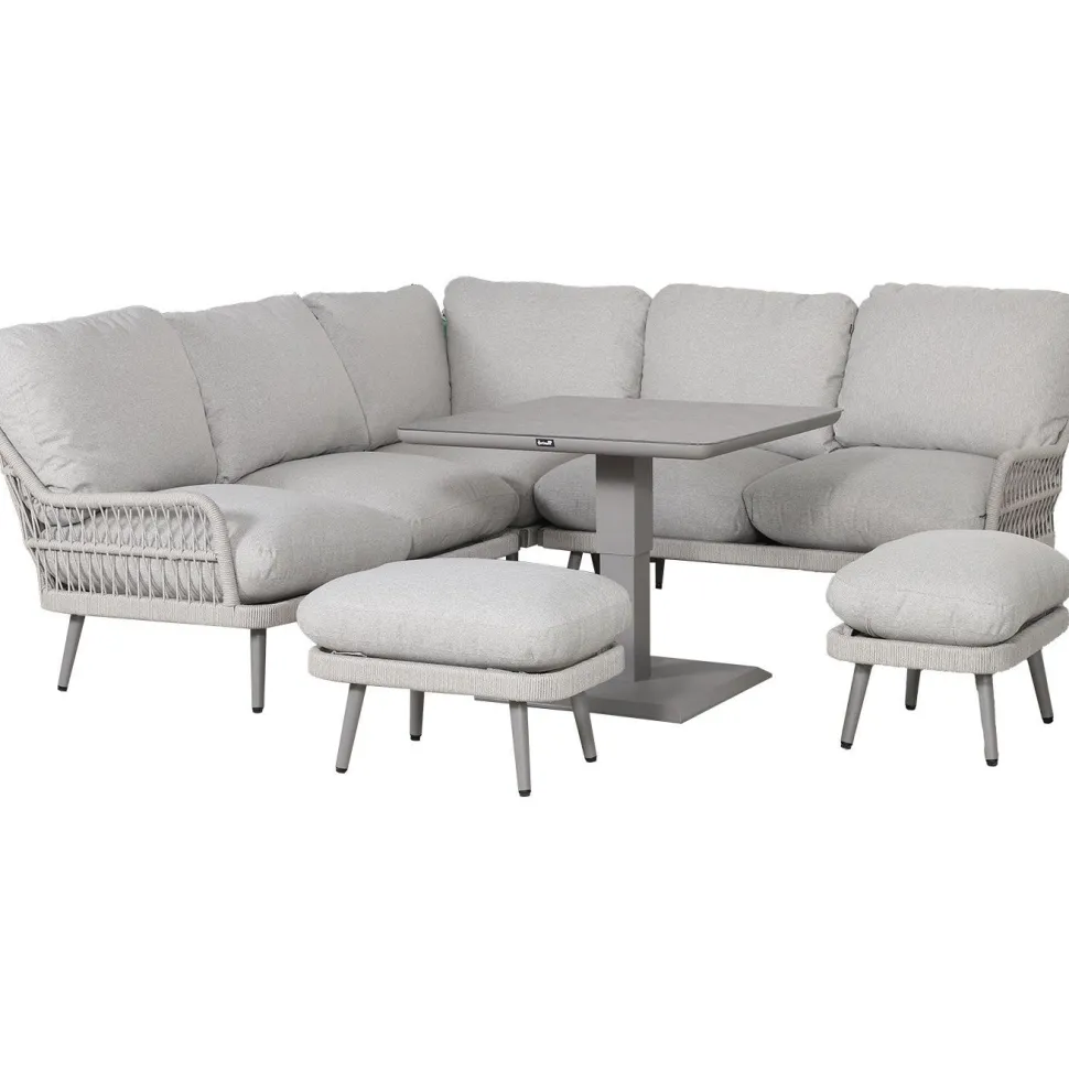 Puutarhakalustesetti Home4You MARENDA 4-osainen, harmaa/beige