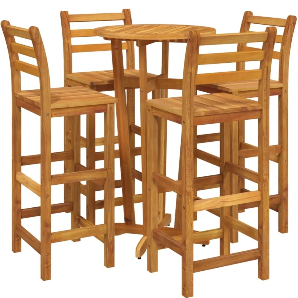 Puutarhan bistrosarja 5-osainen täysi akasiapuu (54381)