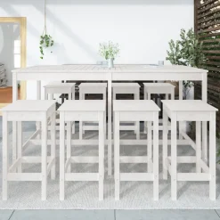 Puutarhan bistrosarja 9-osainen valkoinen täysi mänty (54766)