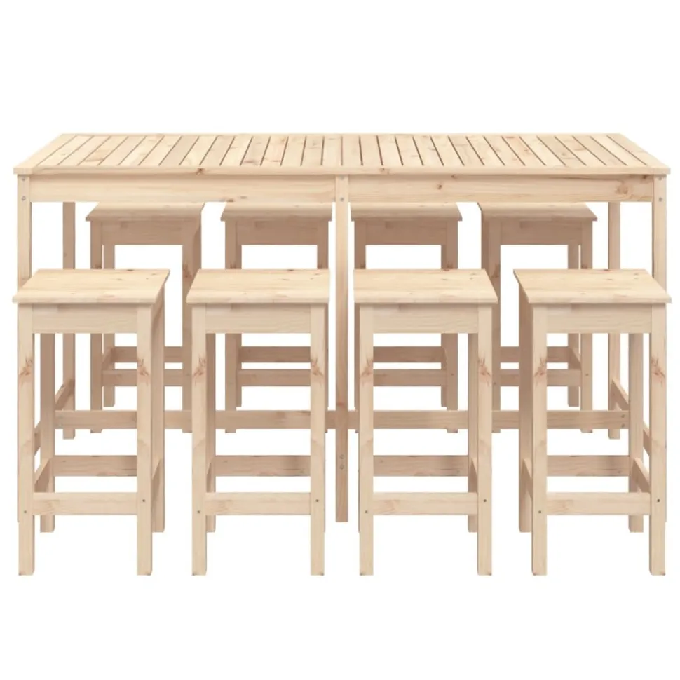 Puutarhan bistrosarja 9-osainen valkoinen täysi mänty (54766)