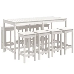 Puutarhan bistrosarja 9-osainen valkoinen täysi mänty (54766)