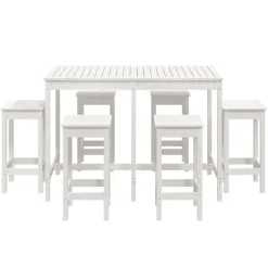 Puutarhan bistrosarja 7-osainen valkoinen täysi mänty (54756)