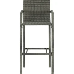 Puutarhan bistrosarja 3-osainen polyrottinki harmaa (64770)