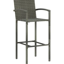 Puutarhan bistrosarja 3-osainen polyrottinki harmaa (64770)