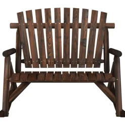 Puutarhan keinupenkki 2-istuttava 123x96x102 cm täysi kuusi (63350)