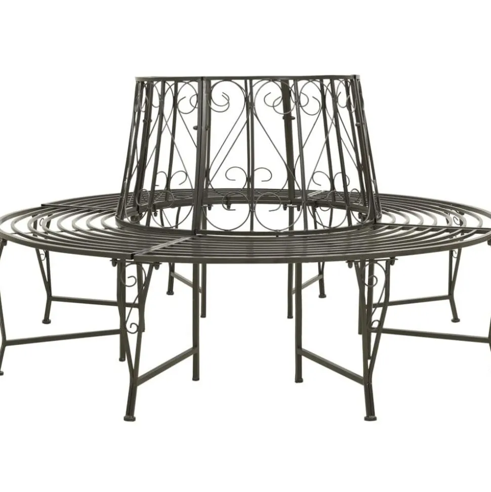 Puutarhan puunympäryspenkki 160 cm teräs