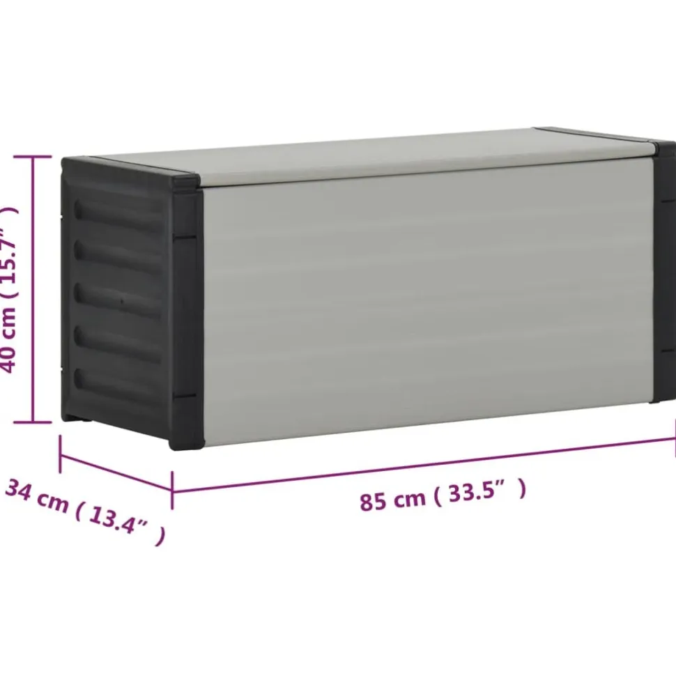 Puutarhan roskakori harmaa 85x34x40 cm