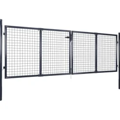 Puutarhan verkkoportti galvanoitu teräs 289x100cm harmaa