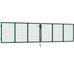 Puutarhan verkkoportti teräs 400x75cm vihreä