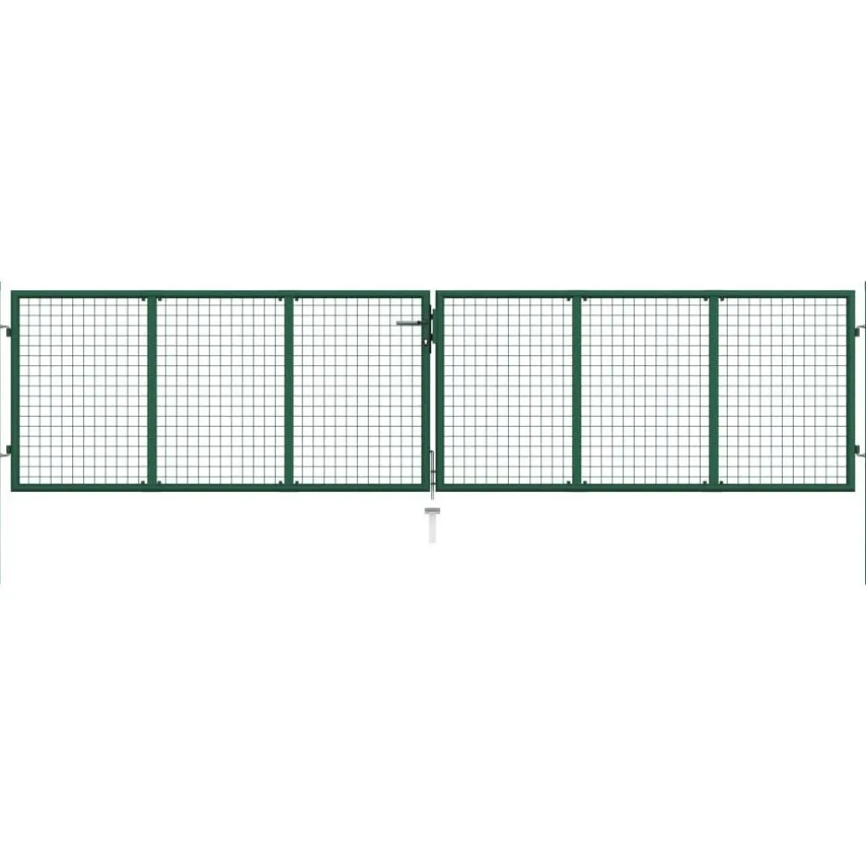 Puutarhan verkkoportti teräs 400x125cm vihreä
