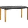 Puutarhapenkki 120 cm musta polyrottinki ja täysi akaasiapuu