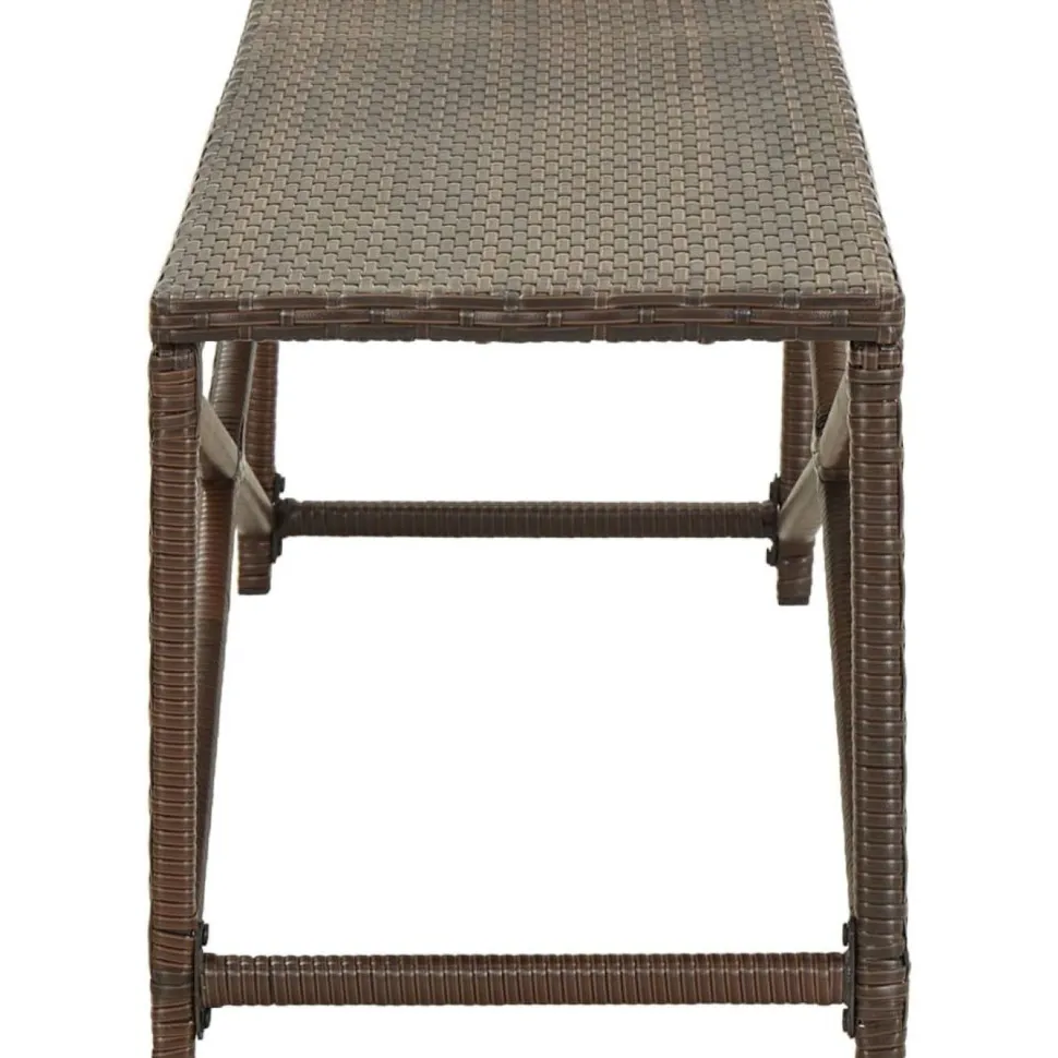 Puutarhapenkki 120 cm polyrottinki ruskea