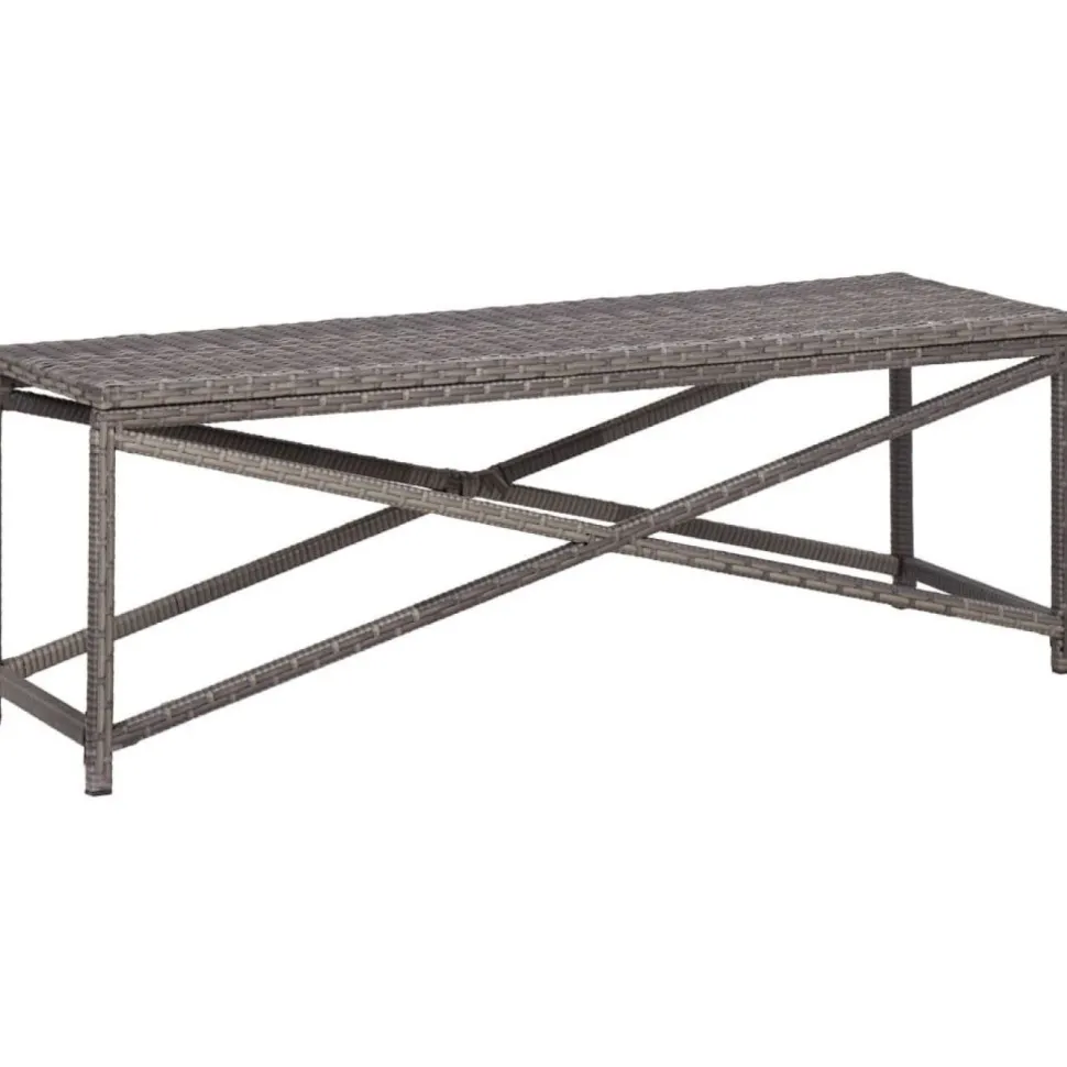 Puutarhapenkki 120 cm polyrottinki harmaa