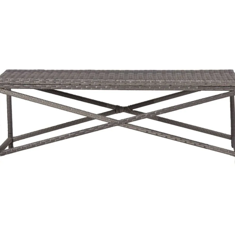 Puutarhapenkki 120 cm polyrottinki harmaa