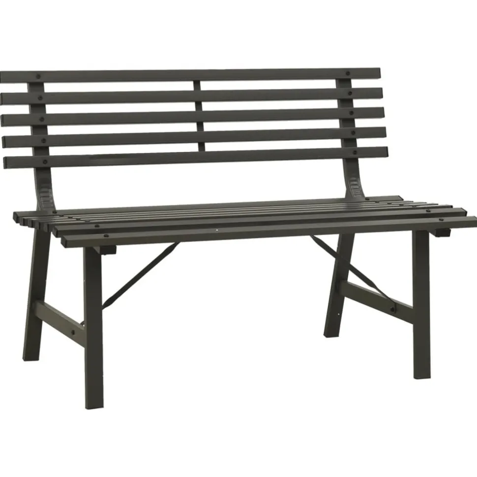 Puutarhapenkki 110 cm teräs musta