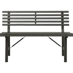 Puutarhapenkki 110 cm teräs musta