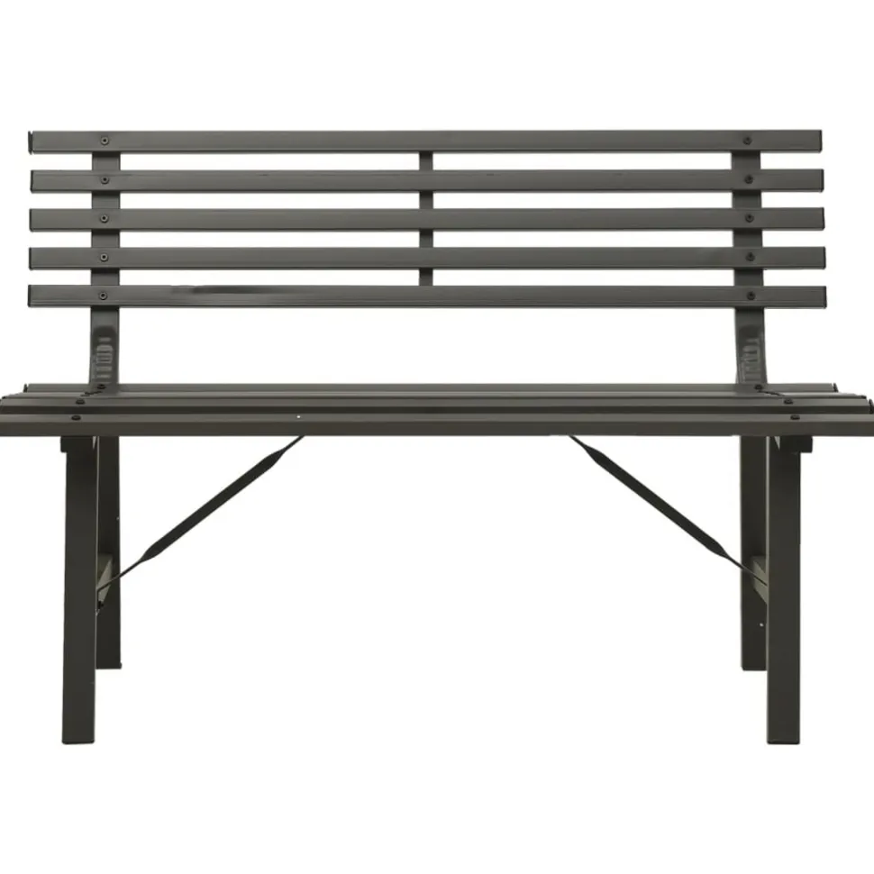Puutarhapenkki 110 cm teräs musta