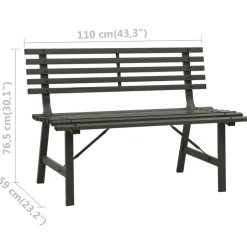 Puutarhapenkki 110 cm teräs musta