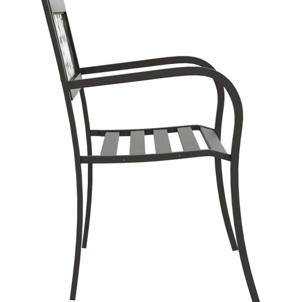 Puutarhapenkki 125 cm teräs musta
