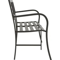 Puutarhapenkki 125 cm teräs musta