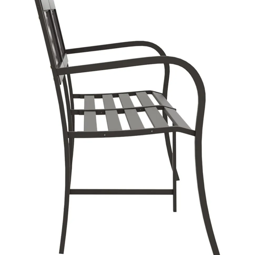 Puutarhapenkki 125 cm teräs musta